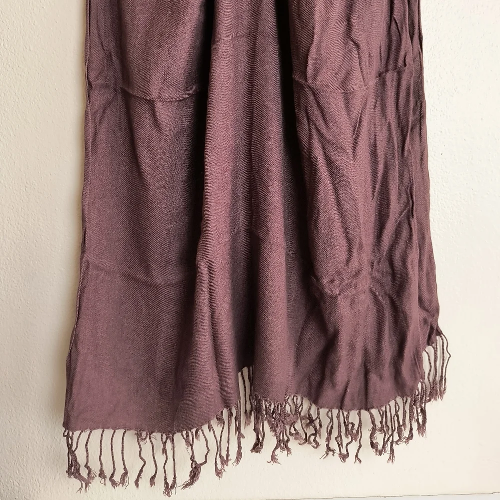 Cocoa Brown Fringed Scarf Wrap 28